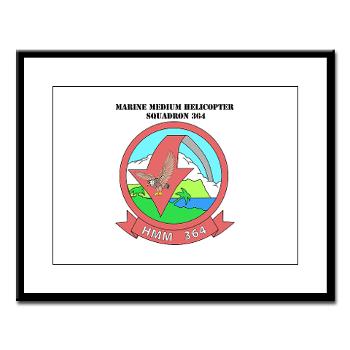 MMHS364 - M01 - 02 - Marine Medium Helicopter Squadron 364 with Text - Large Framed Print - Click Image to Close